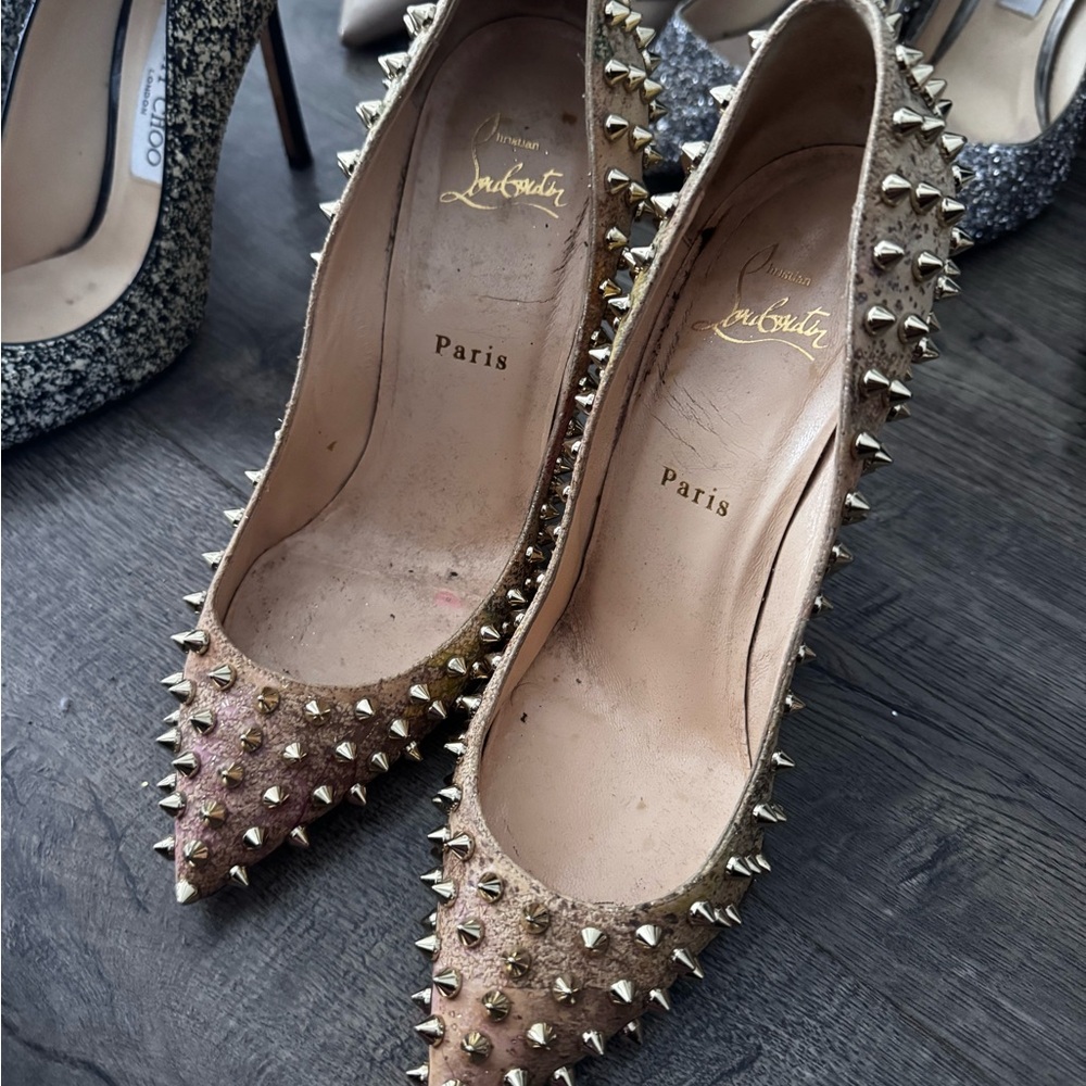 Christian Louboutin Metallic Studded Heels